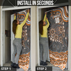 Personalized GWS Giants Rugby Door Cover Aboriginal Dot Art - Dreamtime Football Mascot