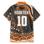Personalized GWS Giants Rugby Family Matching Puletasi and Hawaiian Shirt Aboriginal Dot Art - Dreamtime Football Mascot
