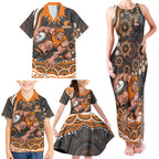 Personalized GWS Giants Rugby Family Matching Tank Maxi Dress and Hawaiian Shirt Aboriginal Dot Art - Dreamtime Football Mascot