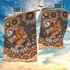 Personalized GWS Giants Rugby Garden Flag Aboriginal Dot Art - Dreamtime Football Mascot