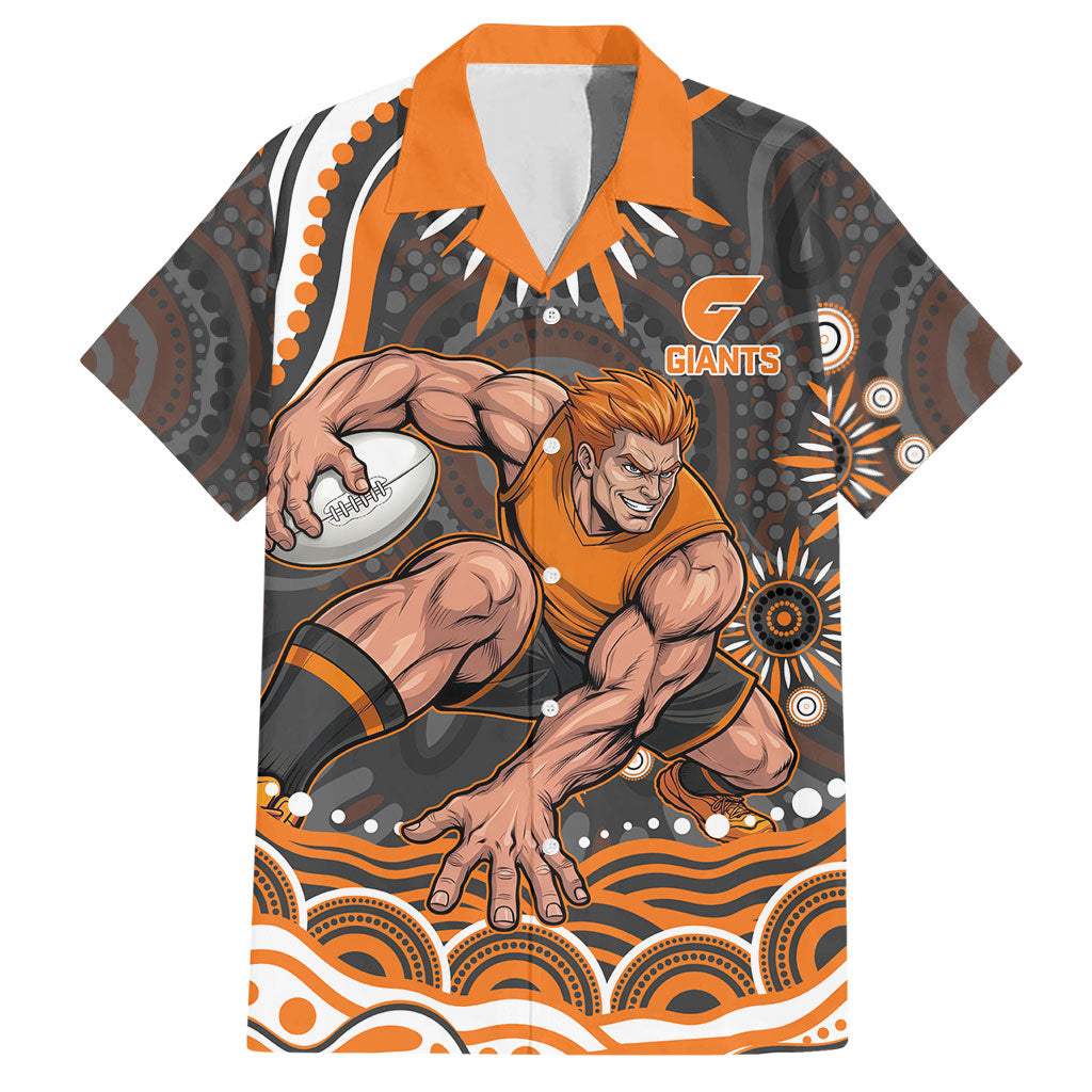 Personalized GWS Giants Rugby Hawaiian Shirt Aboriginal Dot Art - Dreamtime Football Mascot