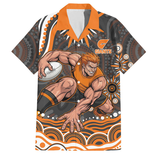 Personalized GWS Giants Rugby Hawaiian Shirt Aboriginal Dot Art - Dreamtime Football Mascot