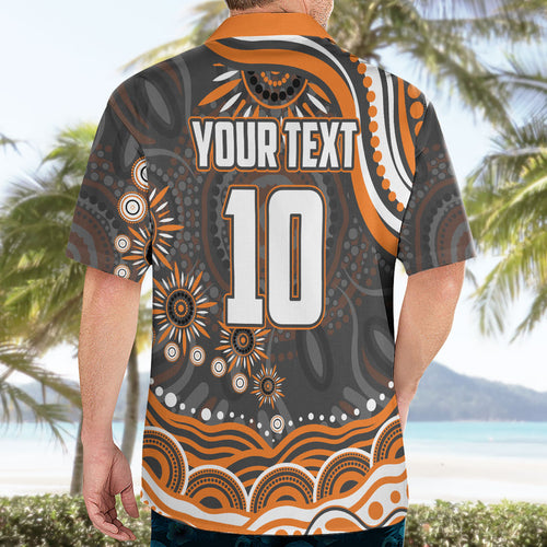 Personalized GWS Giants Rugby Hawaiian Shirt Aboriginal Dot Art - Dreamtime Football Mascot