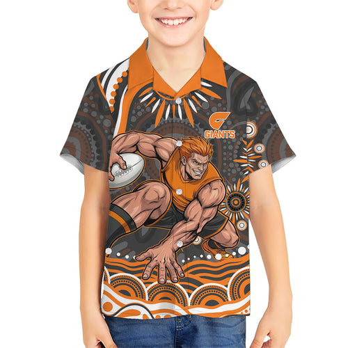 Personalized GWS Giants Rugby Hawaiian Shirt Aboriginal Dot Art - Dreamtime Football Mascot