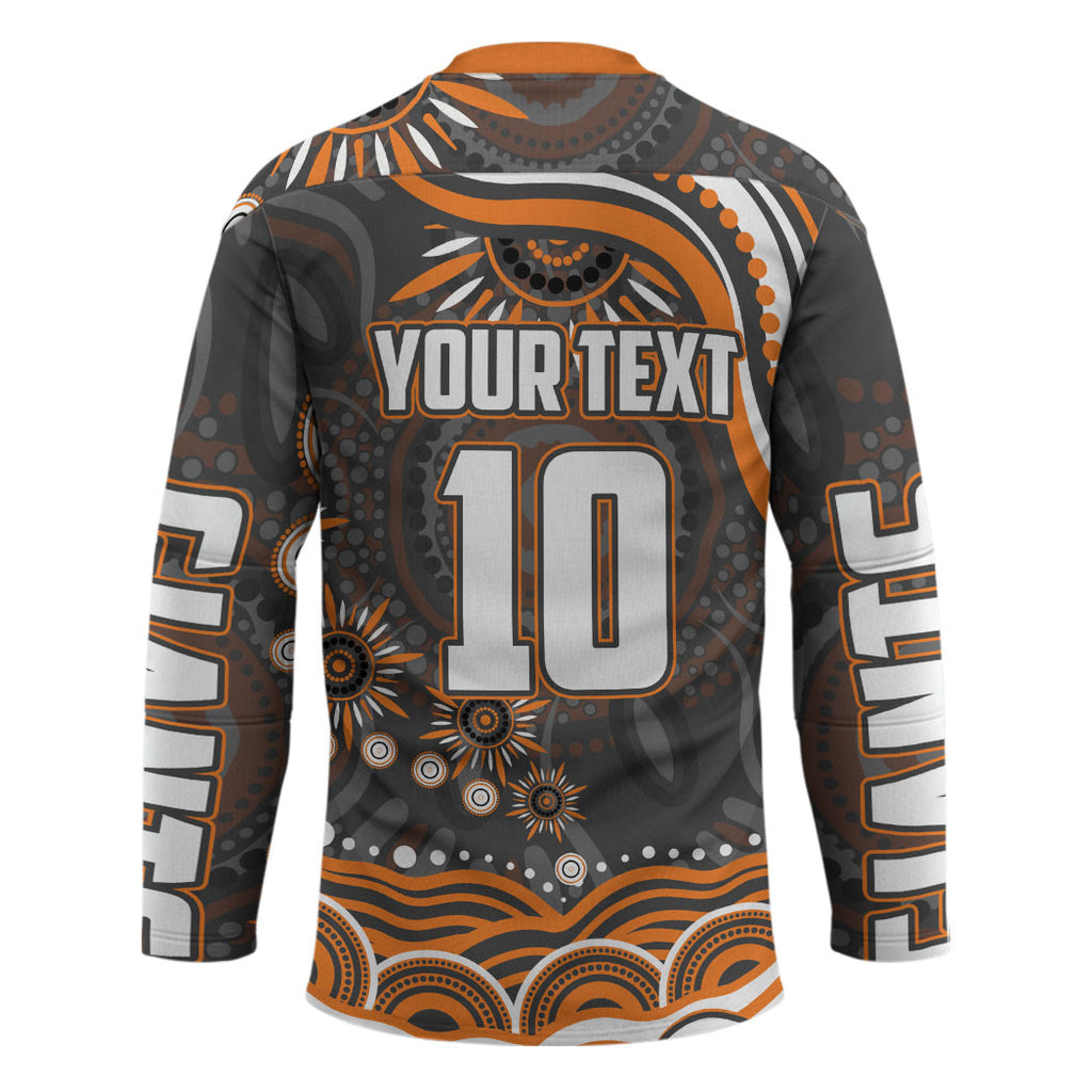 Personalized GWS Giants Rugby Hockey Jersey Aboriginal Dot Art - Dreamtime Football Mascot