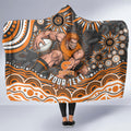Personalized GWS Giants Rugby Hooded Blanket Aboriginal Dot Art - Dreamtime Football Mascot