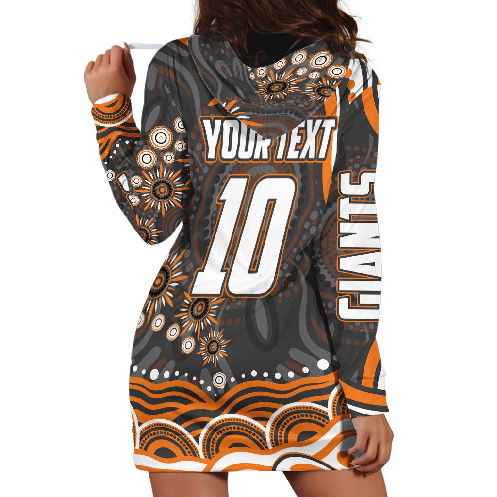 Personalized GWS Giants Rugby Hoodie Dress Aboriginal Dot Art - Dreamtime Football Mascot