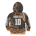 Personalized GWS Giants Rugby Kid Hoodie Aboriginal Dot Art - Dreamtime Football Mascot