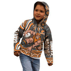 Personalized GWS Giants Rugby Kid Hoodie Aboriginal Dot Art - Dreamtime Football Mascot