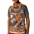 Personalized GWS Giants Rugby Kid Polo Shirt Aboriginal Dot Art - Dreamtime Football Mascot