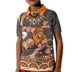 Personalized GWS Giants Rugby Kid Polo Shirt Aboriginal Dot Art - Dreamtime Football Mascot