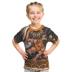 Personalized GWS Giants Rugby Kid T Shirt Aboriginal Dot Art - Dreamtime Football Mascot
