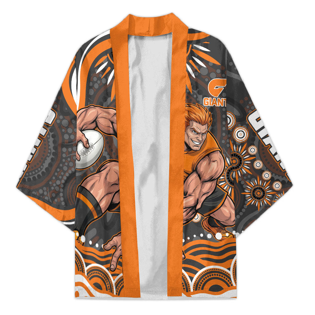 Personalized GWS Giants Rugby Kimono Aboriginal Dot Art - Dreamtime Football Mascot