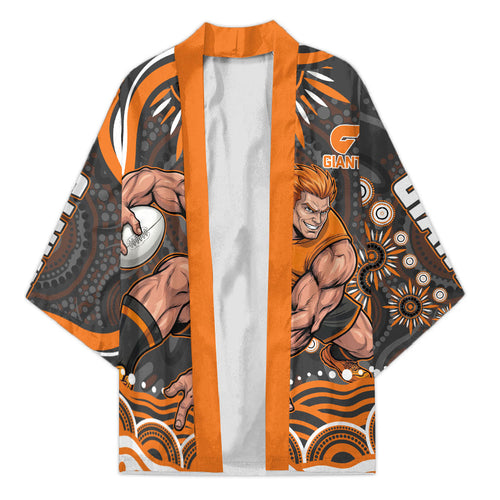 Personalized GWS Giants Rugby Kimono Aboriginal Dot Art - Dreamtime Football Mascot