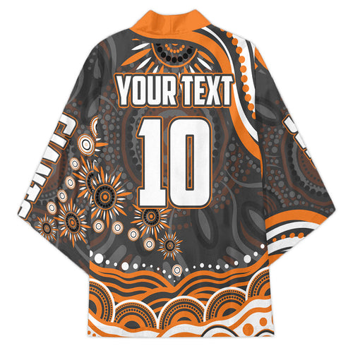 Personalized GWS Giants Rugby Kimono Aboriginal Dot Art - Dreamtime Football Mascot