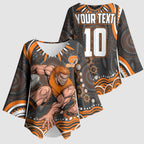 Personalized GWS Giants Rugby Kimono Sleeve Blouse Aboriginal Dot Art - Dreamtime Football Mascot
