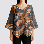 Personalized GWS Giants Rugby Kimono Sleeve Blouse Aboriginal Dot Art - Dreamtime Football Mascot