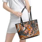 Personalized GWS Giants Rugby Leather Tote Bag Aboriginal Dot Art - Dreamtime Football Mascot