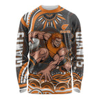 Personalized GWS Giants Rugby Long Sleeve Shirt Aboriginal Dot Art - Dreamtime Football Mascot