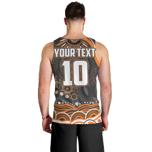 Personalized GWS Giants Rugby Men Tank Top Aboriginal Dot Art - Dreamtime Football Mascot