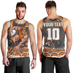 Personalized GWS Giants Rugby Men Tank Top Aboriginal Dot Art - Dreamtime Football Mascot