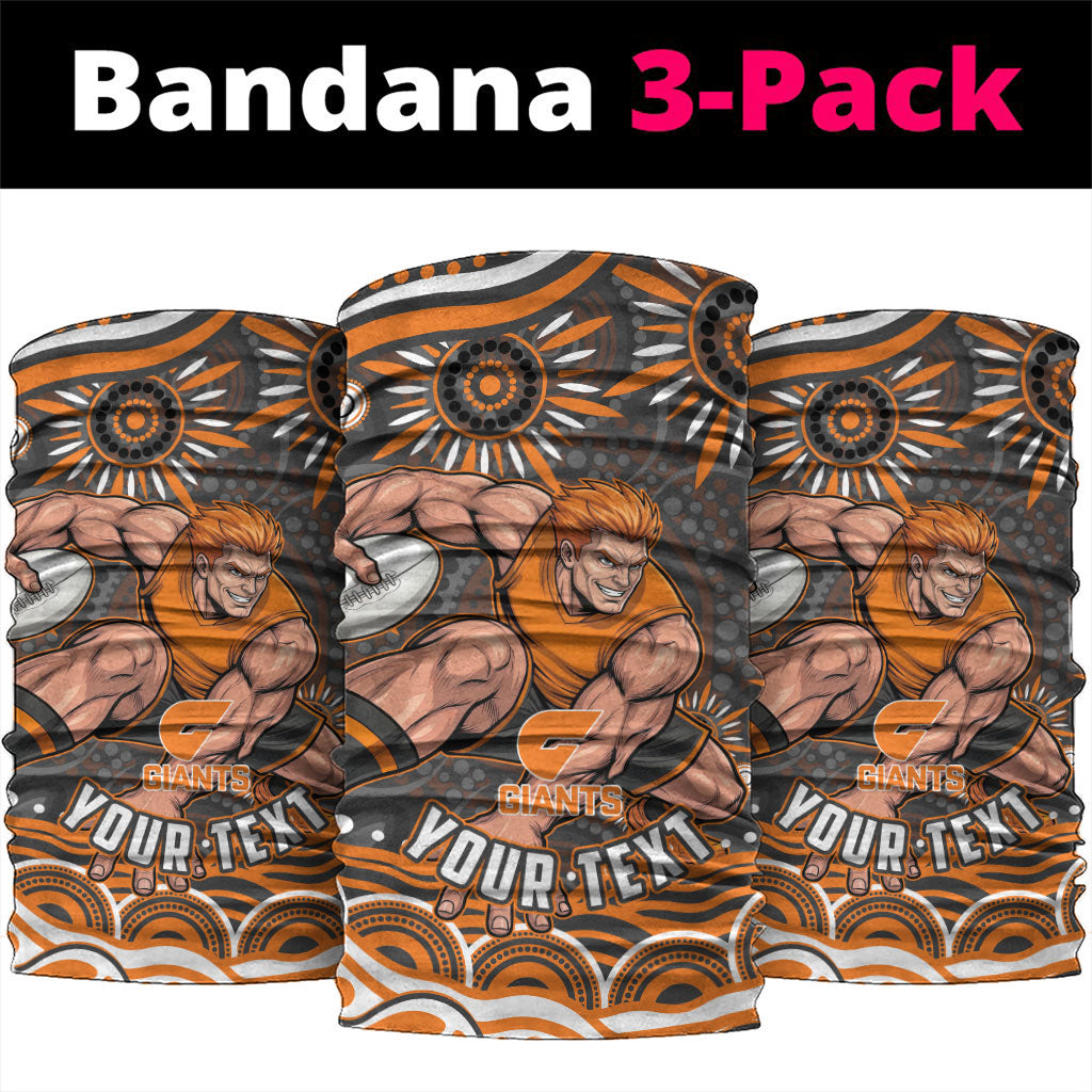 Personalized GWS Giants Rugby Neck Gaiter Aboriginal Dot Art - Dreamtime Football Mascot