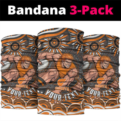 Personalized GWS Giants Rugby Neck Gaiter Aboriginal Dot Art - Dreamtime Football Mascot