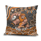 Personalized GWS Giants Rugby Pillow Cover Aboriginal Dot Art - Dreamtime Football Mascot