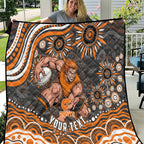 Personalized GWS Giants Rugby Quilt Aboriginal Dot Art - Dreamtime Football Mascot