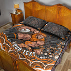Personalized GWS Giants Rugby Quilt Bed Set Aboriginal Dot Art - Dreamtime Football Mascot