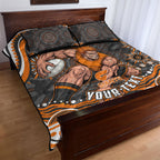 Personalized GWS Giants Rugby Quilt Bed Set Aboriginal Dot Art - Dreamtime Football Mascot
