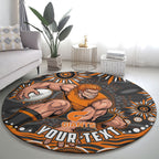 Personalized GWS Giants Rugby Round Carpet Aboriginal Dot Art - Dreamtime Football Mascot