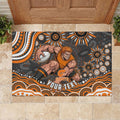Personalized GWS Giants Rugby Rubber Doormat Aboriginal Dot Art - Dreamtime Football Mascot