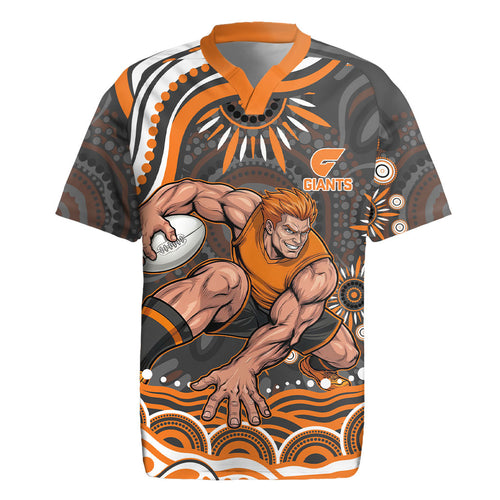 Personalized GWS Giants Rugby Rugby Jersey Aboriginal Dot Art - Dreamtime Football Mascot
