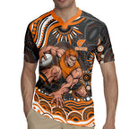 Personalized GWS Giants Rugby Rugby Jersey Aboriginal Dot Art - Dreamtime Football Mascot