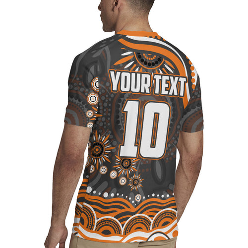 Personalized GWS Giants Rugby Rugby Jersey Aboriginal Dot Art - Dreamtime Football Mascot