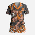 Personalized GWS Giants Rugby Scrub Top Aboriginal Dot Art - Dreamtime Football Mascot