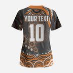 Personalized GWS Giants Rugby Scrub Top Aboriginal Dot Art - Dreamtime Football Mascot