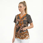 Personalized GWS Giants Rugby Scrub Top Aboriginal Dot Art - Dreamtime Football Mascot
