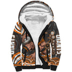 Personalized GWS Giants Rugby Sherpa Hoodie Aboriginal Dot Art - Dreamtime Football Mascot