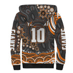 Personalized GWS Giants Rugby Sherpa Hoodie Aboriginal Dot Art - Dreamtime Football Mascot