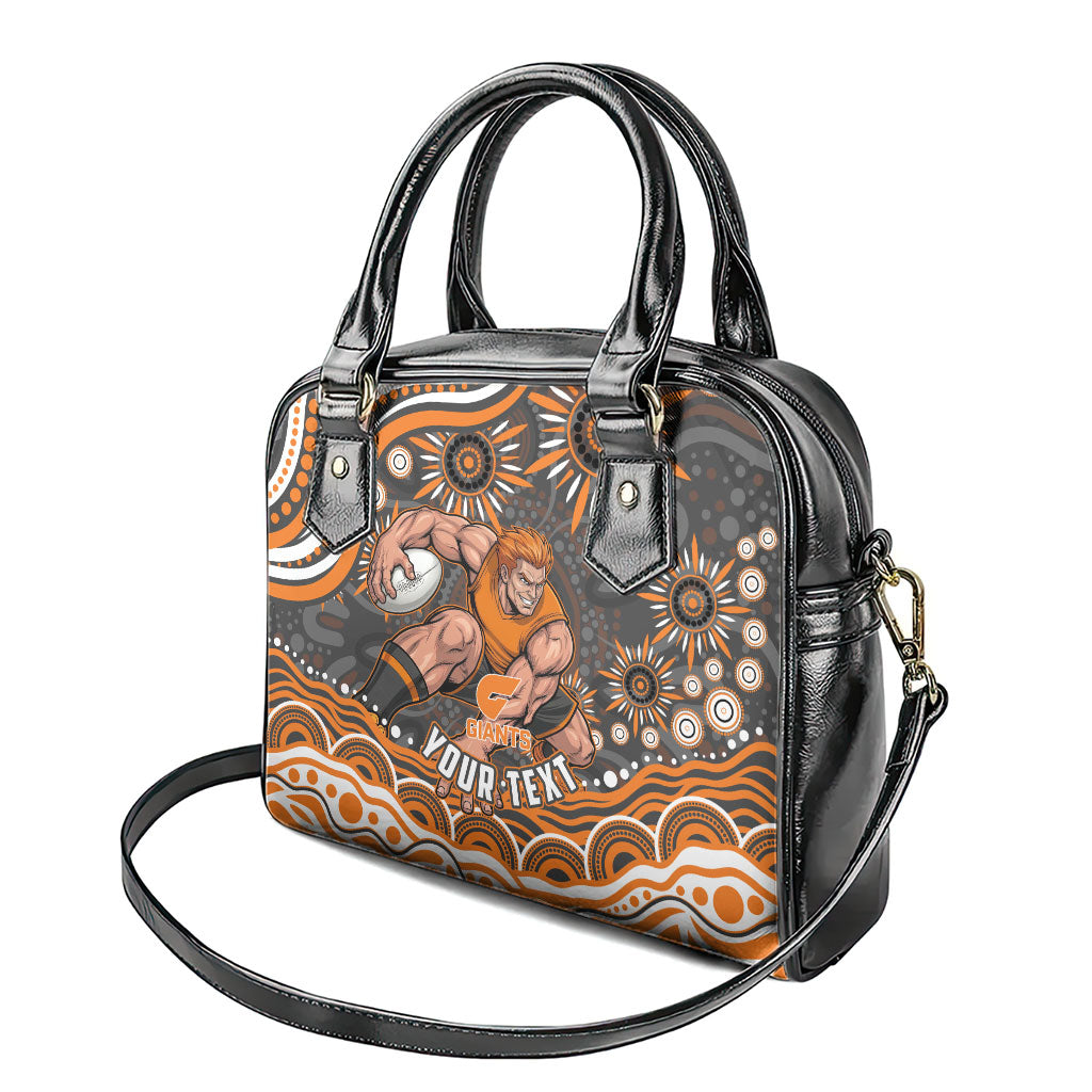Personalized GWS Giants Rugby Shoulder Handbag Aboriginal Dot Art - Dreamtime Football Mascot