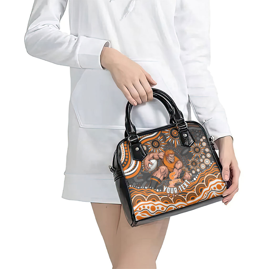 Personalized GWS Giants Rugby Shoulder Handbag Aboriginal Dot Art - Dreamtime Football Mascot