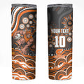 Personalized GWS Giants Rugby Skinny Tumbler Aboriginal Dot Art - Dreamtime Football Mascot
