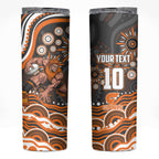 Personalized GWS Giants Rugby Skinny Tumbler Aboriginal Dot Art - Dreamtime Football Mascot
