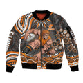 Personalized GWS Giants Rugby Sleeve Zip Bomber Jacket Aboriginal Dot Art - Dreamtime Football Mascot