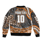 Personalized GWS Giants Rugby Sleeve Zip Bomber Jacket Aboriginal Dot Art - Dreamtime Football Mascot