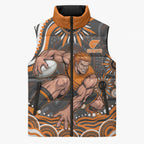 Personalized GWS Giants Rugby Sleeveless Puffer Jacket Aboriginal Dot Art - Dreamtime Football Mascot