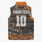 Personalized GWS Giants Rugby Sleeveless Puffer Jacket Aboriginal Dot Art - Dreamtime Football Mascot