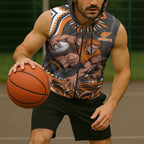 Personalized GWS Giants Rugby Sleeveless Zip Hoodie Aboriginal Dot Art - Dreamtime Football Mascot